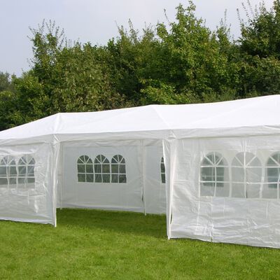 HI Парти палатка със странични стени, 3x9 м, бяла
