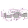 vidaXL Градински комплект диван с възглавници 9 части сив полиратан