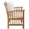 vidaXL Градинска пейка с възглавници, 119 см, акация масив