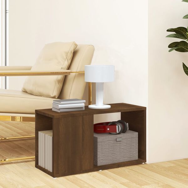 vidaXL ТВ шкаф, кафяв дъб, 60x24x32 см, инженерно дърво