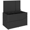 vidaXL Сгъваем шезлонг с възглавница и място за съхранение Черен