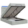 vidaXL Отоман с матрак и LED с таблото Светлосиво 120 x 200 cm Кадифе