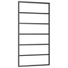 vidaXL Плъзгаща врата, ESG стъкло и алуминий, 102x205 см, черна