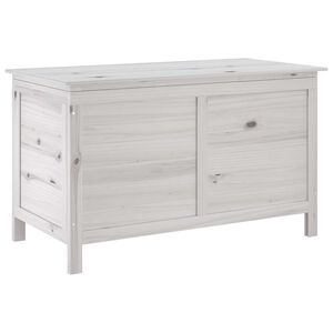 vidaXL Градинска кутия за съхранение бяла 99x49,5x58,5 см масивна ела