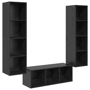 vidaXL Комплект ТВ шкаф 3 бр. 37 x 37 x 142,5 см Черния дъб