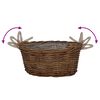 vidaXL Кошница за саксии със съхранение 2 pcs Кафяво Ратан Lacak