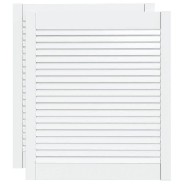 vidaXL Врати за шкафове с решетен дизайн 2 бр бял 69x59,4 см бор масив