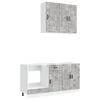 vidaXL Кухненски единица PORTO 5 pcs Бетонно сиво Инженерна дървесина