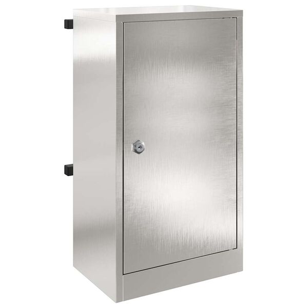 vidaXL Пощенска кутия с врата Черно 30 x 20 x 55 см Неръждаема стомана