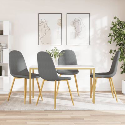 vidaXL Трапезни столове, 4 бр, светлосиви, кадифе