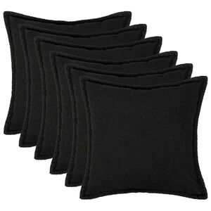 vidaXL Калъфка за възглавница 6 pcs HOUTEN Черно 30 x 30 cm Букле