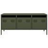 vidaXL ТВ шкаф маслиненозелен 101,5x39x43,5см студеновалцувана стомана