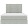 vidaXL Легло с място за съхранение и матрак Светлосиво 140 x 200 cm