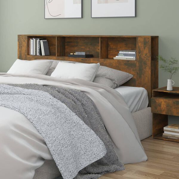 vidaXL Табла за легло тип шкаф, опушен дъб, 200x18,5x104,5 см