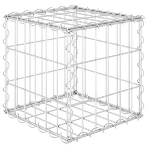 vidaXL Кубичен габион повдигната леха, стоманена тел, 30x30x30 cм