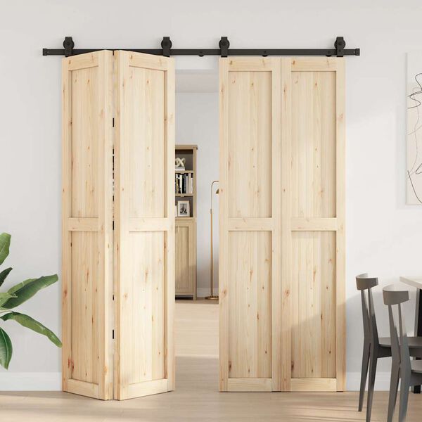 vidaXL Комплект механизъм за плъзгаща врата, 200 см, стомана, черен