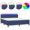 vidaXL Боксспринг легло с матрак и LED, синьо, 160x200 см, плат
