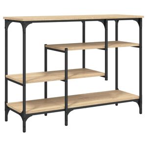 vidaXL Конзолна маса с рафтове, сонома дъб, 100x35x75 cм