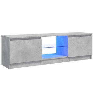 vidaXL ТВ шкаф с LED осветление, бетонно сив, 120x30x36 см