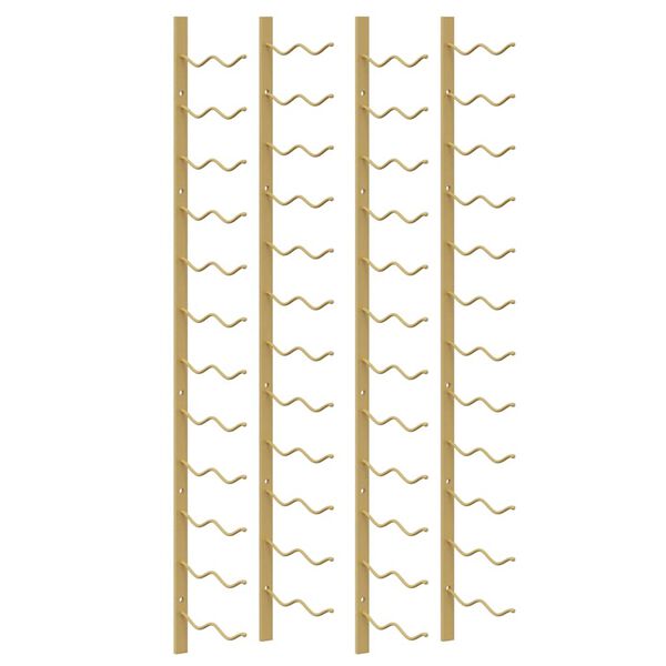 vidaXL Стойки за вино за 24 бутилки стенен монтаж 2 бр златисти желязо