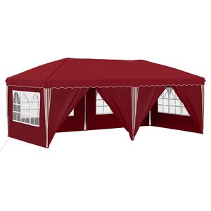 vidaXL Поп-ъп парти палатка 575 x 288 x 245 см Бургундско червен