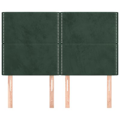 vidaXL Горни табли за легло, 4 бр, тъмнозелени, 72x5x78/88 см, кадифе