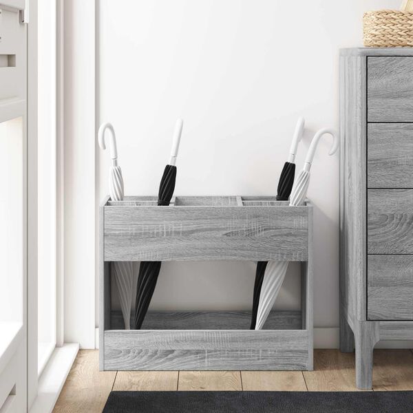 vidaXL Стойка за чадър Сив Сонома 65 x 24 x 50 см Инженерно дърво