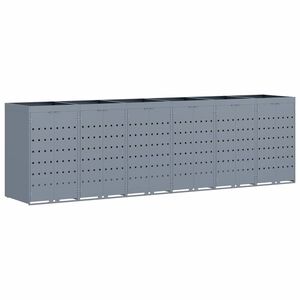 vidaXL Контейнер за съхранение на 6 коша Светлосиво
