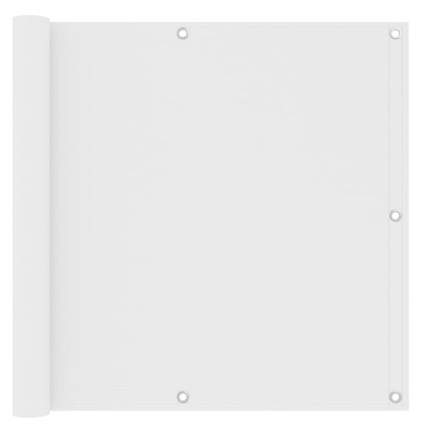 vidaXL Балконски параван, бял, 90x500 см, оксфорд плат