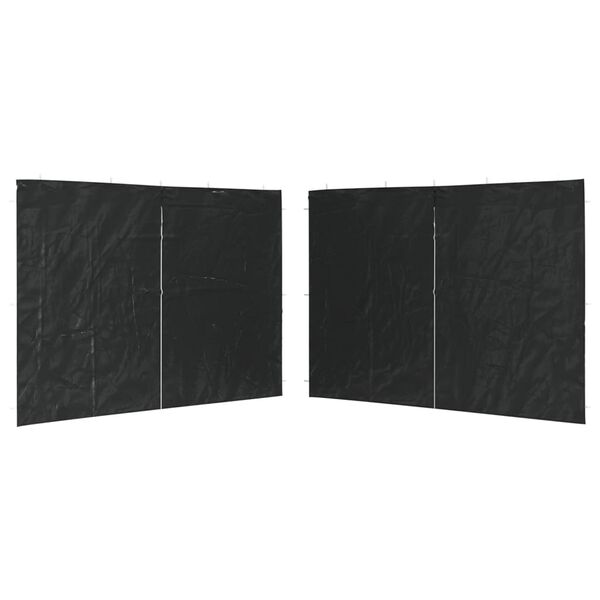 vidaXL Странични стени за парти шатра, 2 бр, с цип, PE, антрацит