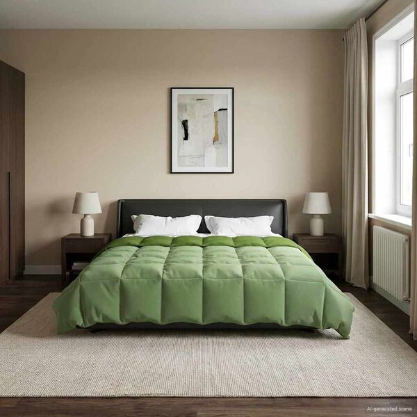 vidaXL Летен юрган Патичено Зелен 200 x 200 cm Микрофибър