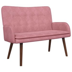 vidaXL Двуместна софа Розово 115 x 61 x 87 см Кадифе