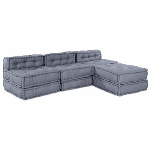 vidaXL Модулен диван Текстил Сиво 210 x 140 x 56 см