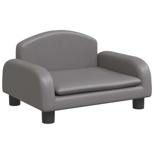 vidaXL Кучешко легло, сиво, 50x40x30 см, изкуствена кожа