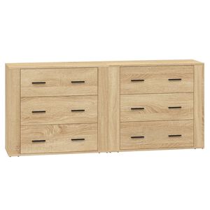 vidaXL Сайдборди, 2 бр, сонома дъб,инженерно дърво