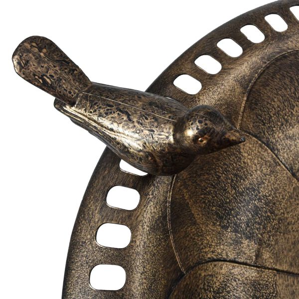 vidaXL Градинска баня за птици, цвят бронз, пластмаса