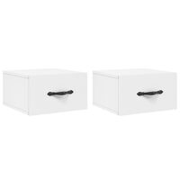 vidaXL Нощни шкафчета за стенен монтаж, 2 бр, бели, 35x35x20 см