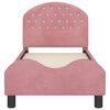 vidaXL Легло за малко с главна дъска Розово 70 x 140 cm Кадифе