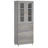 vidaXL Висок шкаф, сив сонома, 69,5x34x180 см, инженерно дърво