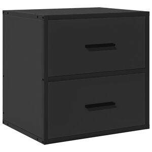 vidaXL Стенно нощно шкафче черно 40x31x39,5 cm