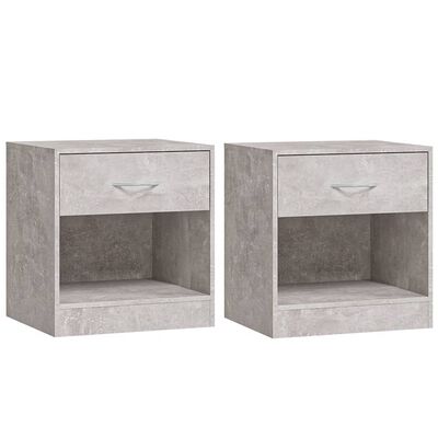 vidaXL Нощни шкафчета, 2 бр, с чекмеджета, бетонно сиви