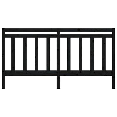 vidaXL Горна табла за легло, черна, 206x4x100 см, бор масив