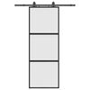 vidaXL Плъзгаща се врата с комплект обков Черно 76x205 cm
