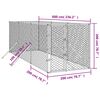 vidaXL Външна клетка за куче сребриста 2x6x2 м поцинкована стомана