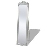 vidaXL Стенно огледало, бароков стил, 160x40 см, сребристо