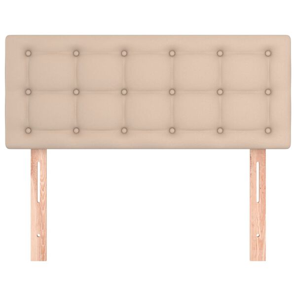 vidaXL Горна табла за легло, капучино, 80x5x78/88 см, изкуствена кожа