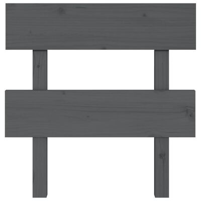 vidaXL Горна табла за легло, сива, 103,5x3x81 см, бор масив