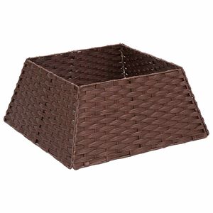 vidaXL Коло за коледно дърво Квадратна Тъмен кафяв 50 x 50 x 25 cm