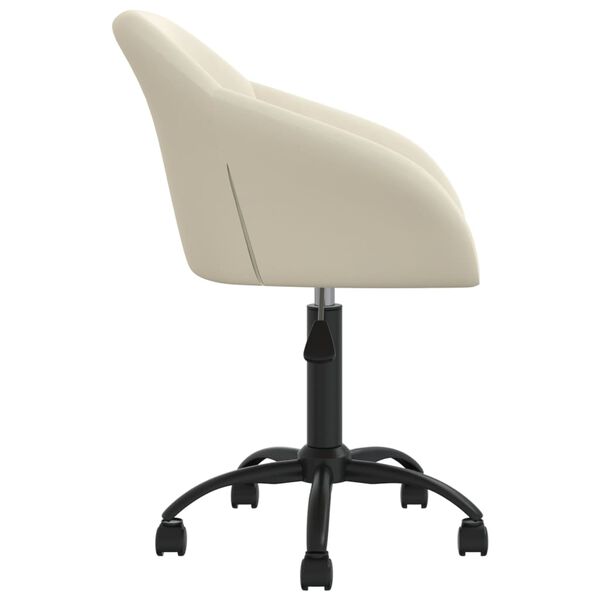 vidaXL Въртящи трапезни столове, 2 бр, кремави, кадифе