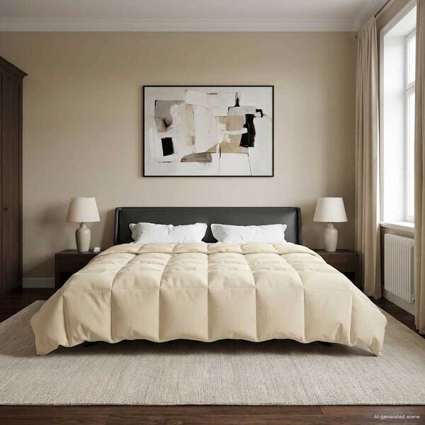 vidaXL Зимен юрган Патичено Крем 200 x 220 cm Микрофибър